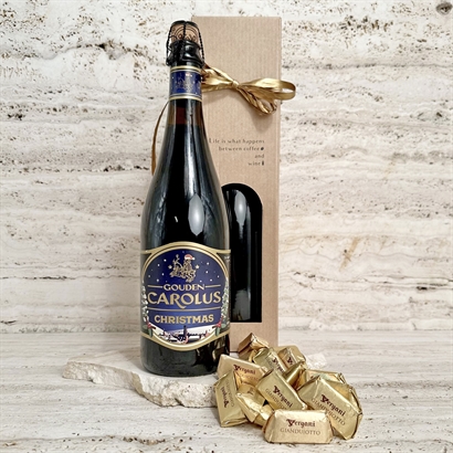 Belgisk lyxig julöl 75 cl och läcker Italiensk Gianduiotto choklad